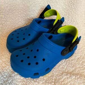 Kids Blue and Green Crocs